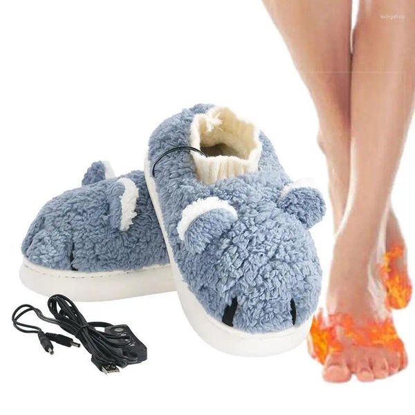 Alfombras USB zapatillas con calefacción con zapatos eléctricos recargables de pie calentadores de calentamiento ajustable botas de nieve calientes de invierno