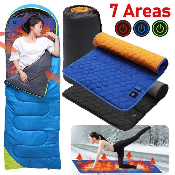 Carpets USB chauffage de couchage tapis électrique extérieurs PADS ÉLECTRIQUE À 3 niveaux de la tente de camping réglable Thermalpad Foot Warmer