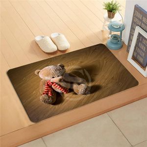 Tapijten V52 Custom Leuke Teddybeer Deurmat Home Decor Deurmat Vloer Badmatten Voet Pad L7.11! b52