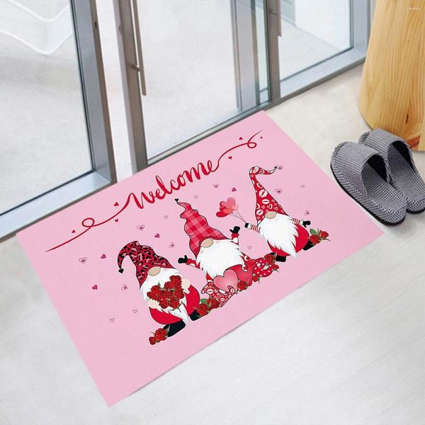 Tapis Saint Valentin Entrée Paillasson Rose Dessin Animé Imprimé Tapis De Sol Chambre Salon Couloir Doux Bienvenue Décoration de La Maison