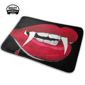 Tapijten Vampiertanden Halloween Zacht Huis Familie Antislipmat Tapijt Tapijt Kostuum Bloedige Mond Fangs Bloed