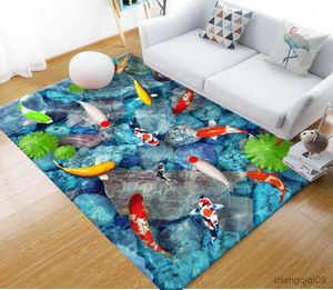 Tapis Divers Tapis de poisson de plage Carré Anti-Skid Area Tapis de sol Tapis Tapis antidérapant Salle à manger Salon Doux Chambre Tapis R230728