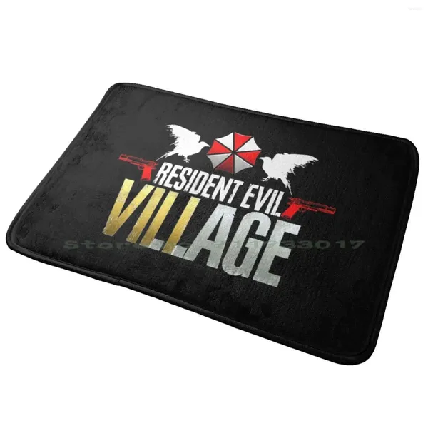 Carpets Village Umbrella Corp Logo Entrance Porte de porte Baignoire Rapis ZX Spectrum Retro Pixel Game ordinateur vidéo Turme Plate-forme Tycoon