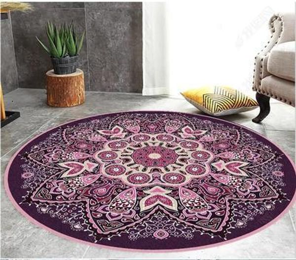 Tapis rond de Style américain Vintage, décoratif pour salon et chambre à coucher, lavable en Machine, 230828