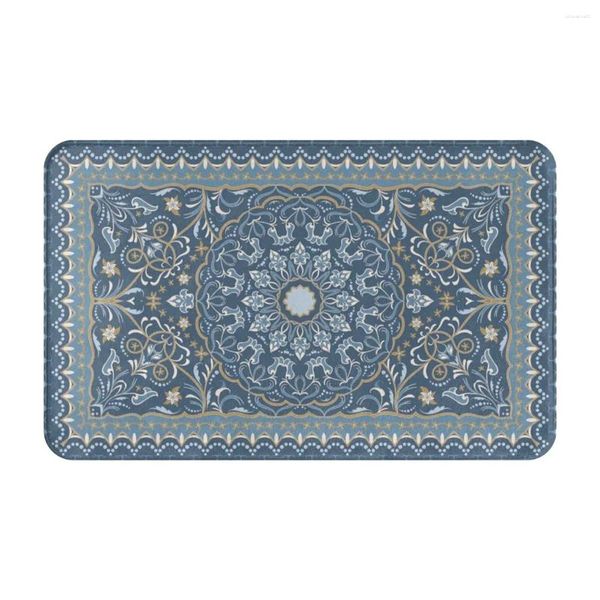 Alfombras Vintage Patrón árabe Felpudo Alfombra Alfombra Mat Footpad Baño Entrada antideslizante Cocina Dormitorio Durable Lavable