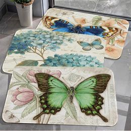 Tapis Vintage Papillon Cuisine Tapis Antidérapant Buanderie Décor Balcon Enfant Salon Chevet Tapis