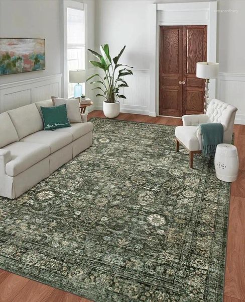 Carpets Vintage Green Living Room Tapis 9x12 Area Washable Boho tapis tapis non passer