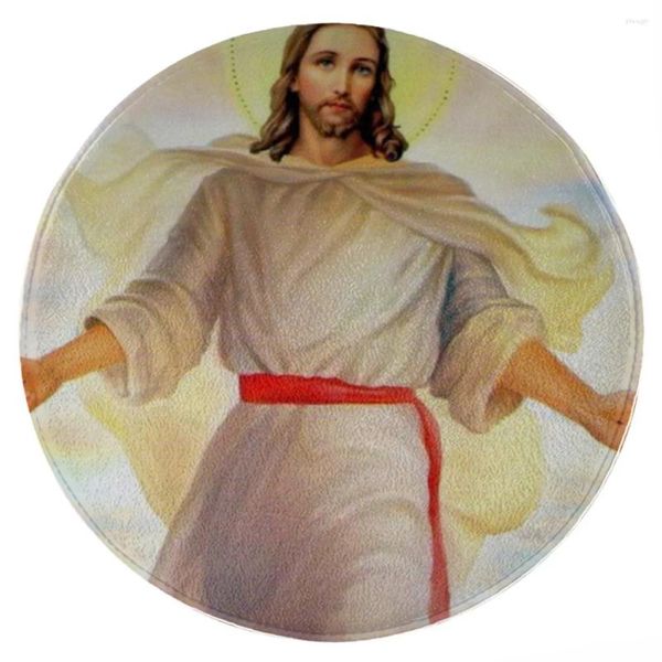 Carpets Vintage-Jesus-Christ-imprimé tapis rond salon chambre