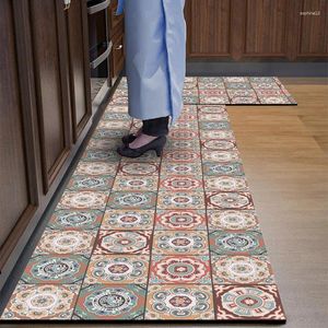 Alfombras estera de piso de cocina nórdica vintage para sala de estar alfombra absorbente de la alfombra impermeable alfombras de área larga débil limpia