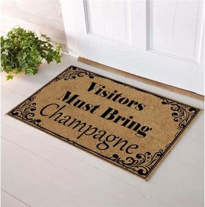 Tapijten bezoekers moeten champagne deurmat rubber niet-slip ingang tapijt vloer vloerweelcome grappige home decor deurmat 30 x 18 meenemen