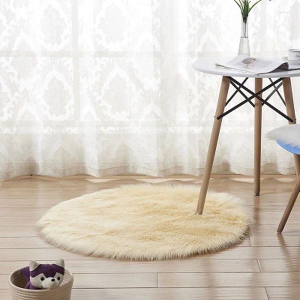 Tapis chaud peluche tapis chaise couverture chambre coussin doux fourrure siège rond salon tapis décoratif goutte