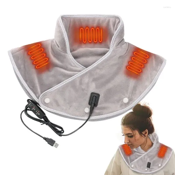 Alfombras de hombros calientes calefacción eléctrica calentador de chal bufanda de alivio masajeador de alivio envoltura para mujeres suministros de invierno