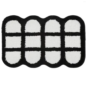 Tapijten wasbaar waterabsorptie zwarte witte kaas halve cirkel niet -slip badkamer vloerkleden zacht tapijt woning decoratie grappig droog snel