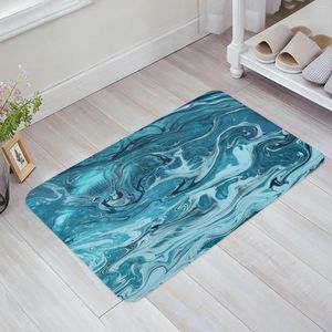 Tapijten Watergolftextuur Blauw Wit Marmeren keuken Landmacht slaapkamer Badbad Tapijt Huis Hold Deur Mat Gebied Tapijten Home Decor