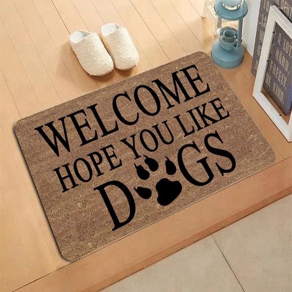 Tapis bienvenus j'espère que vous aimez le motif de chien motif de tapis d'entrée de tapis d'entrée