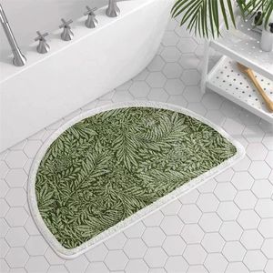 Tapis Bienvenue Cuisine Pastorale Floral Absorbant Tapis De Bain En Peluche Moelleux Baignoire Côté Tapis Pour Douche Salle De Bain Antidérapant