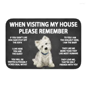 Carpets West Highland White Terrier Front Door Mat Anti-Slip Westie Dogs House Rule Rool Bath Bath Bath Entrance tapis tapis