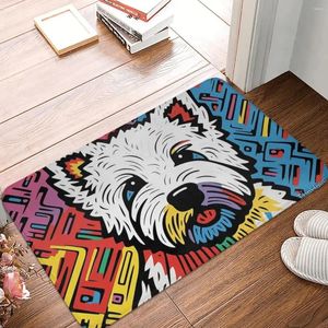 Carpets West Highland White Terrier Puppy Bath Bath Mat de salle de bain Portant de salon Tapis Entrance Porte de porte Home Decoration