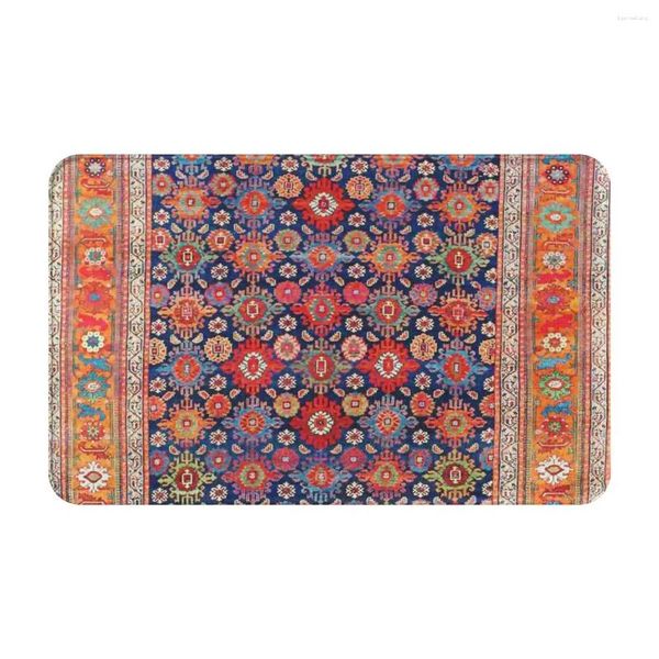 Carpets West Persian Antique Print Paillomat Tapis tapis tapis Anti-Slip Pootpad Bath Balcon du salon de toilette Durable Lavable