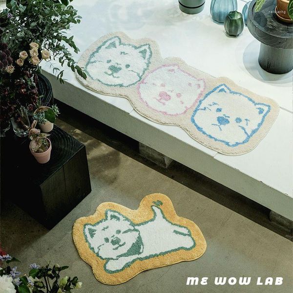 Tapis Chiens Blancs Chambre De Bande Dessinée Couverture De Chevet Ins Vent Maison Chambre Tapis En Forme Spéciale Mignon Salon Table Basse Tapis De Sol