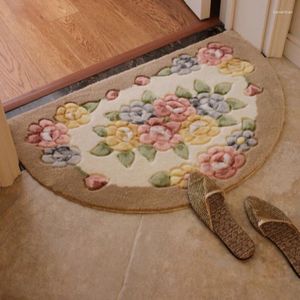 Carpets WinLife Mattes de porte en forme de demi-rond tapis de motif floral pour chambre / bain / cuisine non-silp à côté de Soft 40cm 60cm