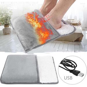 Alfombras Calentador de pies eléctrico de invierno con carga USB Lavable Almohadilla de calefacción para el hogar Calentador de estera de calentamiento de felpa suave