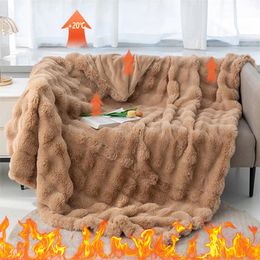 Tapis hiver imitation fourrure couverture en peluche couvertures chaudes lit canapé couverture luxe moelleux jeter doux chambre canapé skinfriendly 231121