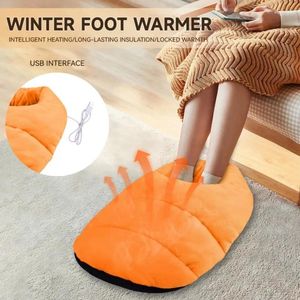 Tapis hiver rechargeable peluche chauffe-pieds USB chauffage électrique charge bureau maison chambre rapide coussin chauffant décor