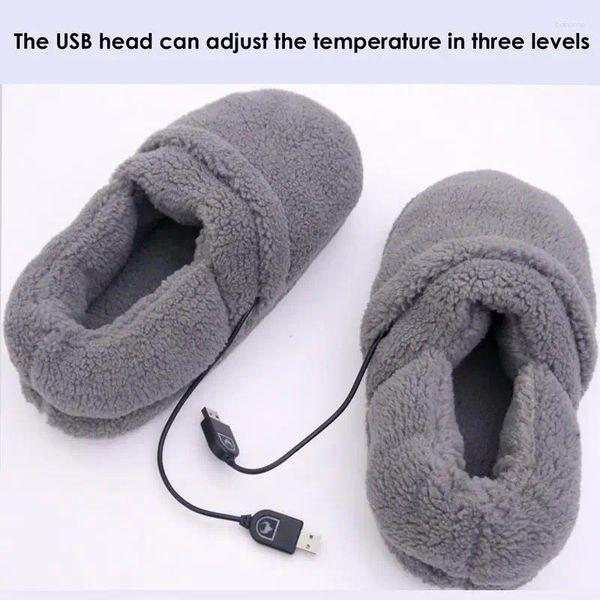 Alfombras de invierno USB Cargo zapatos de algodón calentado con almohadilla de calentamiento eléctrico Peluce de calentador lavable Mujerera de calentamiento para el hogar