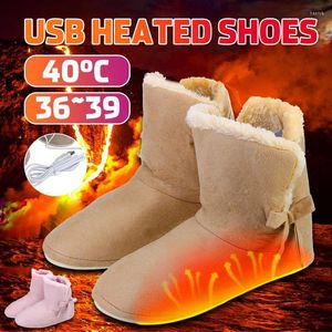 Tapis bottes de neige chaudes d'hiver Chaussures chauffées électriques confortables
