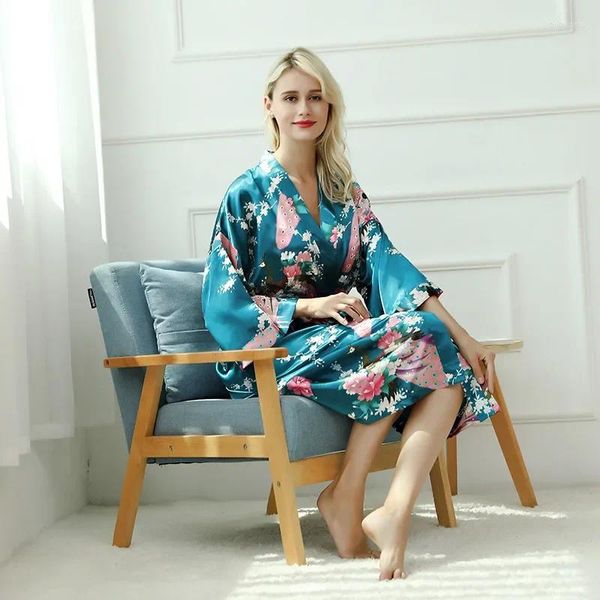 Carpets Femmes Nightwear Flower Home Vêtements intime Lingerie décontractée Kimono Baignoire robe Lady Sexy Night Robe Oversize 3xl