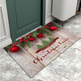 Alfombras de grano de madera, alfombra navideña para exteriores, decoración alegre para el hogar, año 2022, adornos navideños, alfombras de regalo navideñas