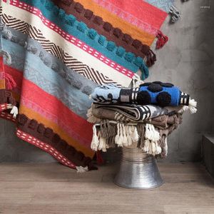 Tapijten wol handgemaakt tapijt geometrisch vloerkleed gestreepte geruite morokko modern hedendaags ontwerp kilim -negische pastorale stijl