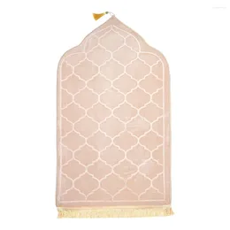 Tapijten aanbidden mat voor moslim Ramadan flanel gebeddeken in reliëf