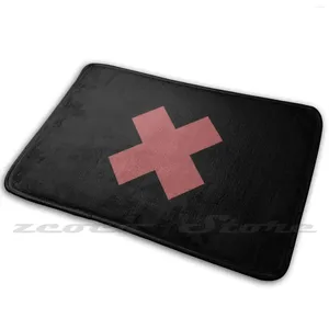 Tapis x tapis tapis tapis non glissée absorbant le tapis de porte croix rouge noir kurojoe simple déclaration gothique emo sombre gothique