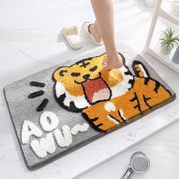 Tapis Année du Tigre Dessin animé Maison Chambre Tapis épaissi Absorption d'eau et Tapis de Sol antidérapant Tapis pour Enfants pour CouloirTapis