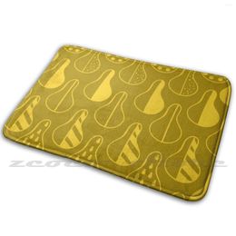Tapijten gele perenpatroonstijl mat deuropening niet-slip zacht wateropname tapijt bruin