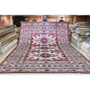 Carpets Yilong 14'x20 'Oversize Silk Oriental tapis à la main du tapis afghan tissé à la main (TJ325A)