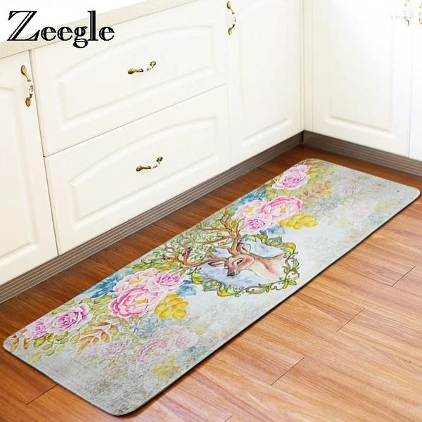 Carpets Zeegle Charboard de table de sol de Noël tapis absorbant tapis de cuisine absorbante pour salon tapis de chevet de chambre à coucher sans glissement.