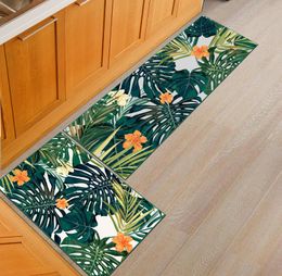 Tapijten Zeegeel planten bedrukte deurmatten voor toegangsdeur Water absorberen keuken tapijten slaapkamer bedmat anti-slip bureaustoelvloer MATSCARP