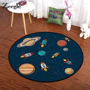 Tapijten Zeegle Round Tapijt Non-slip Kid Room Vloer Mat Cartoon voor Living Absorberend Bad Bureaustoel Trug