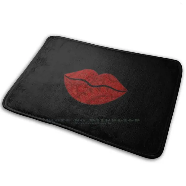 Alfombras diseño zentangle labios rojo alfombra alfombra anti-slip dormitorio puerta puerta blanca sexy mujer mujer