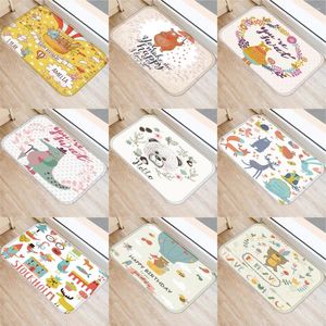 Carpets Zhenhe Cartoon Animal Blessing Series Mats Print Porte-glissement Tapis de sol pour salle de bain pour la salle de bain Tapis d'entrée
