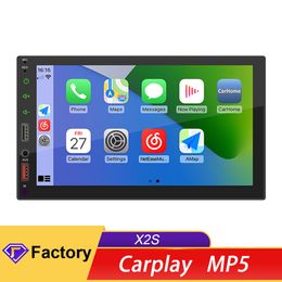 Carplay 2 Din voiture vidéo FM Radio Bluetooth Android-Auto mains libres 7 "écran tactile lecteur MP5 double USB système Audio unité principale X2S