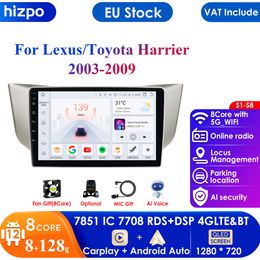 Carplay 4G-LTE 9 "Autoradio Android Lexus RX300 RX330 RX400H voor Toyota Harrier Multimedia Speler Navi GPS 2 Din Stereo DSP