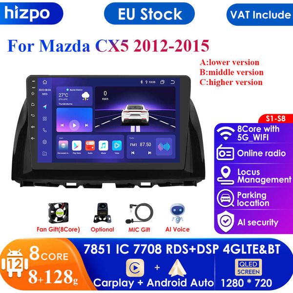 Carplay 4G-LTE pour Mazda CX5 CX-5 CX 5 2012 - 2015 Autoradio multimédia lecteur vidéo Navigation stéréo GPS Android Autoradio DSP