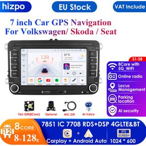 Carplay 7 inch 2 Din Android Autoradio GPS voor VW Skoda Octavia Golf 5 6 Touran Passat B6 Polo Jetta Sharan Caddy Seat