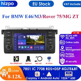 Carplay Android 12 2din 3GB RAM 32GB ROM Autoradio lecteur vidéo multimédia pour voiture série 3 E46 M3 1998-2001 2002 2003 2004 2005