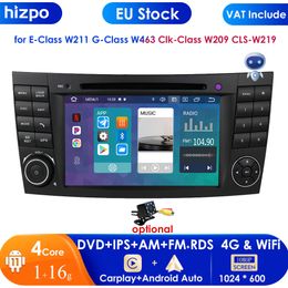 Carplay Auto Android 11 Autoradio Speler voor Mercedes Benz E-klasse W211 E200 E220 E300 E350 E240 E270 E280 CLS KLASSE W219 GPS BT