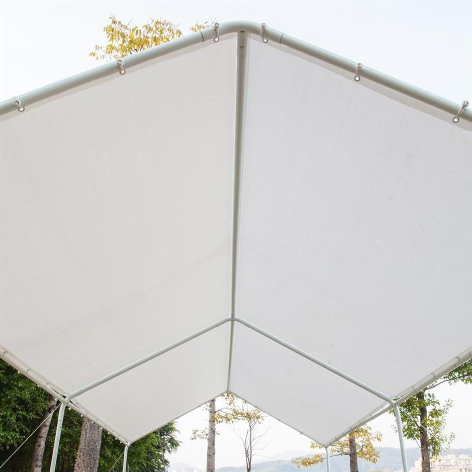 Refugio versátil de cochera 3x6 Sombra de automóvil Cuerto de verano con tubos de 6 pies Toldo de bicicleta blanca Tenta impermeable de alta calidad2798